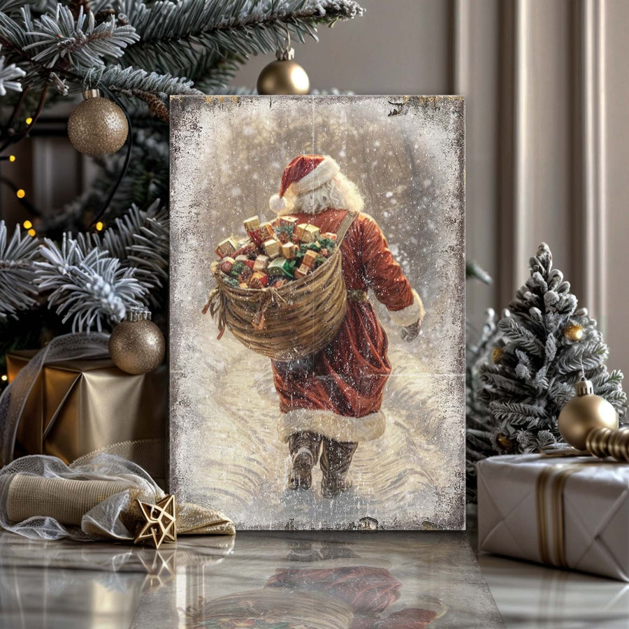 Vintage Santa Christmas Wall Art