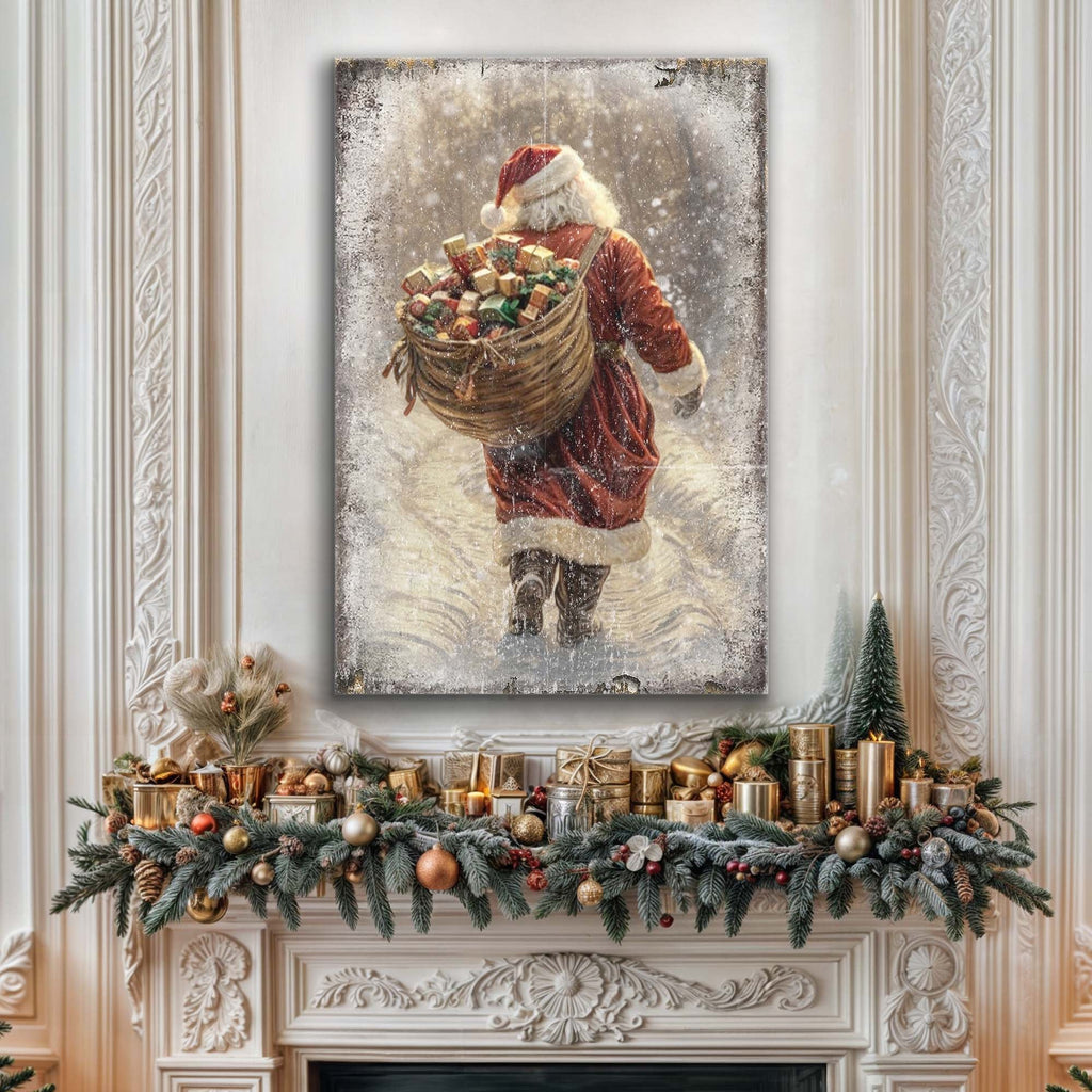 Vintage Santa Christmas Wall Art