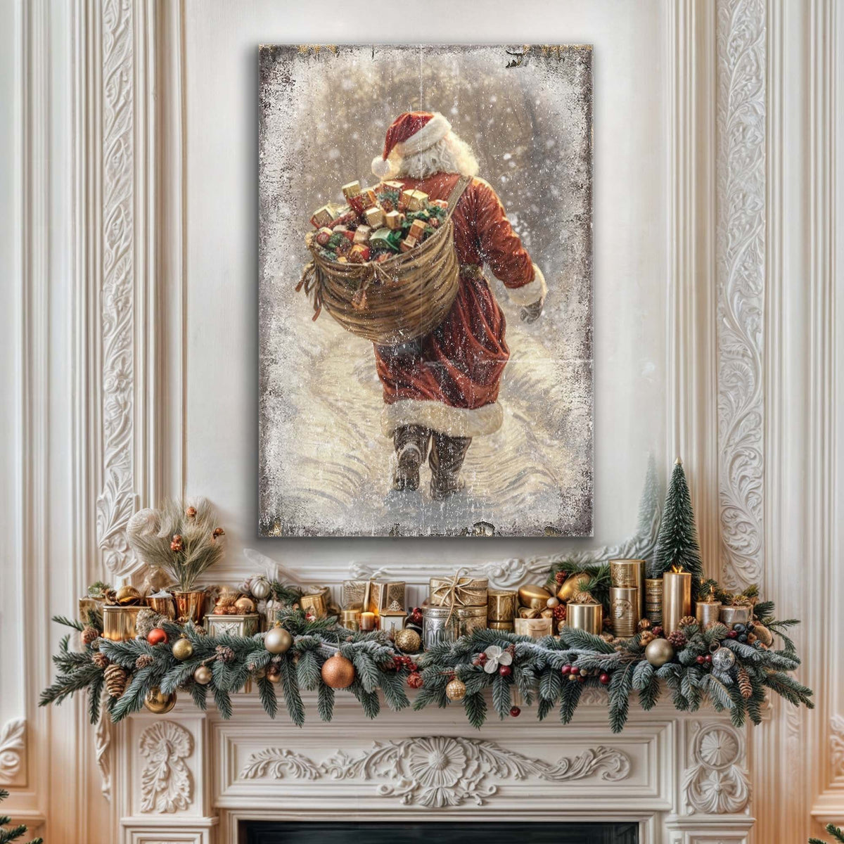 Vintage Santa Christmas Wall Art