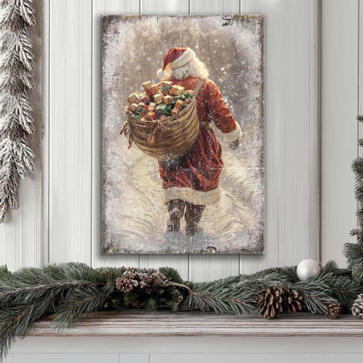 Vintage Santa Christmas Wall Art