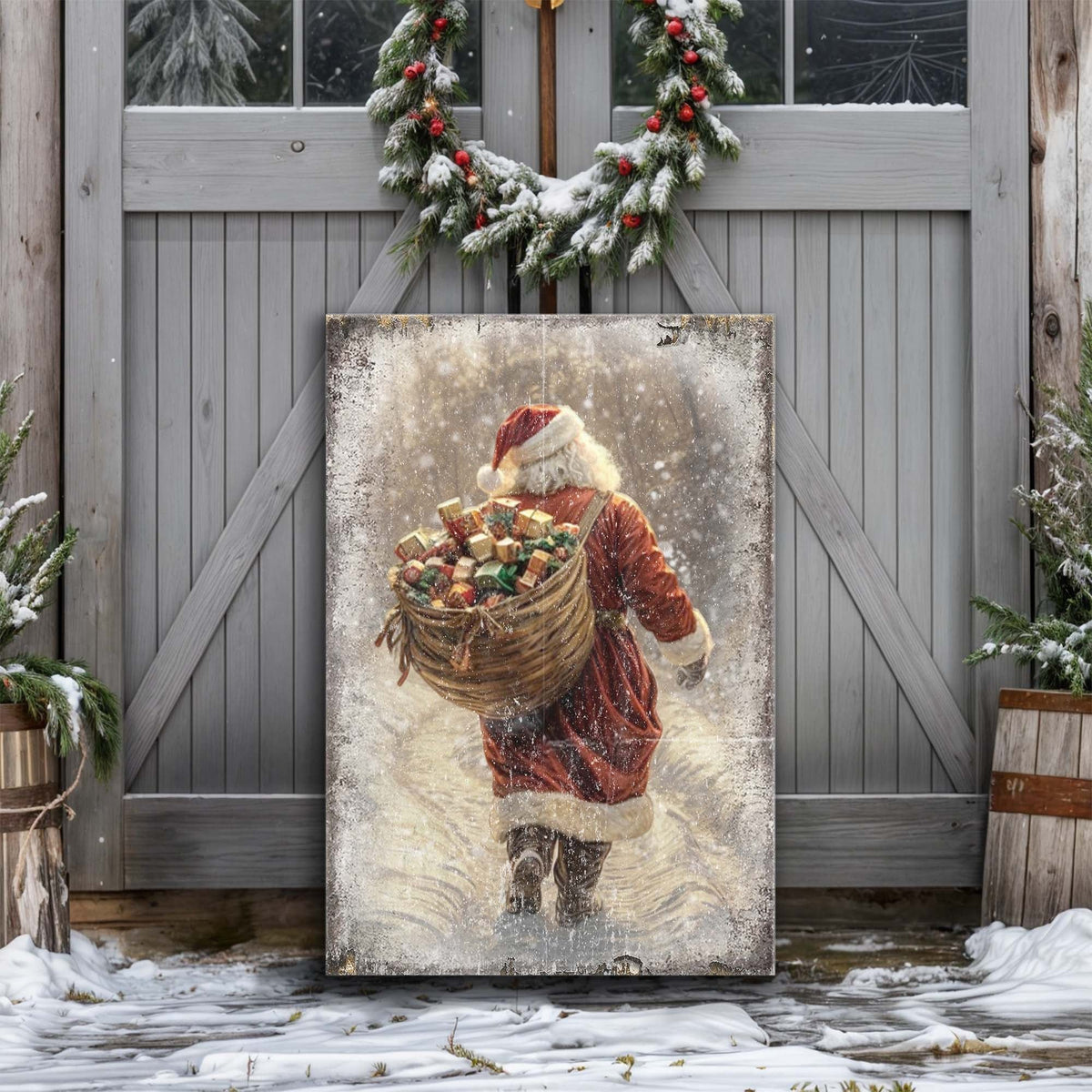 Vintage Santa Christmas Wall Art